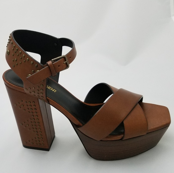 Saint Laurent Shoes - Saint laurent farrah studded platform sandals 38